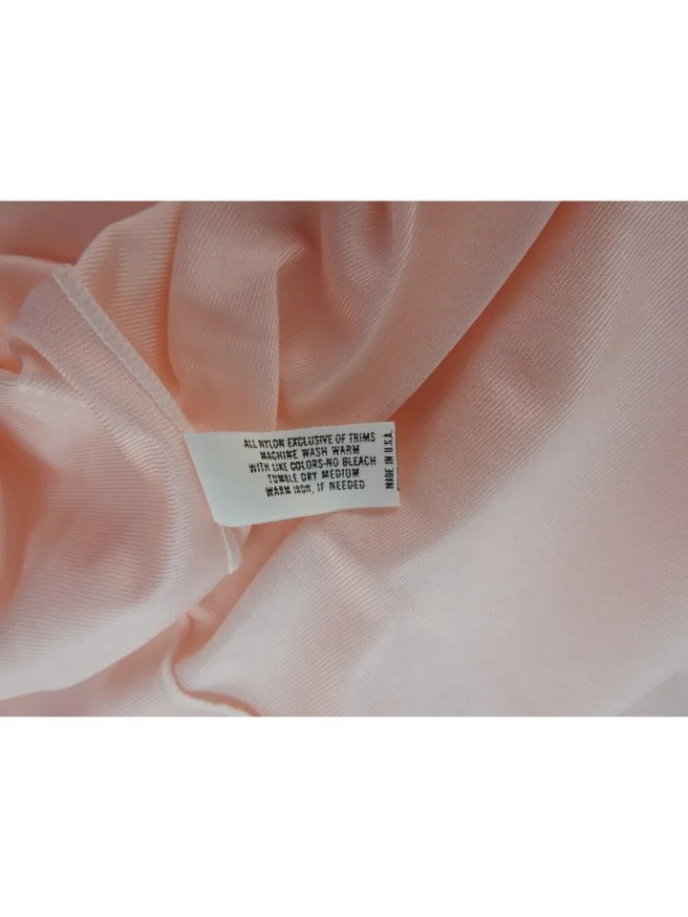 Vintage Shadowline Pink Embroidered Flutter Sleeve Nightgown Med USA Made Soft - Picture 7 of 13